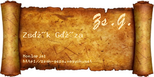 Zsák Géza névjegykártya