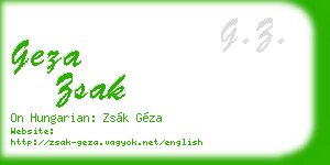 geza zsak business card